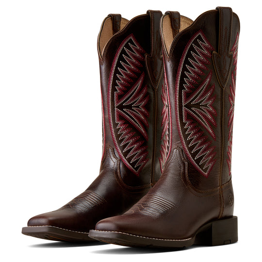 Ladies Ariat Round Up Ruidoso Wide Square Toe Western Boot - 10080434