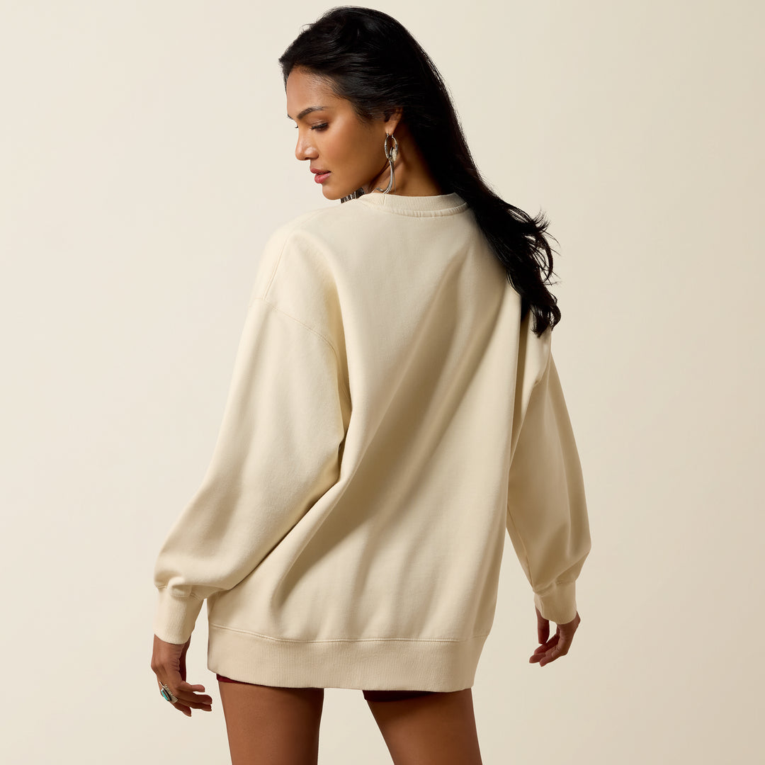 Ladies Ariat Oversize Sweatshirt - Parchment - 10080509