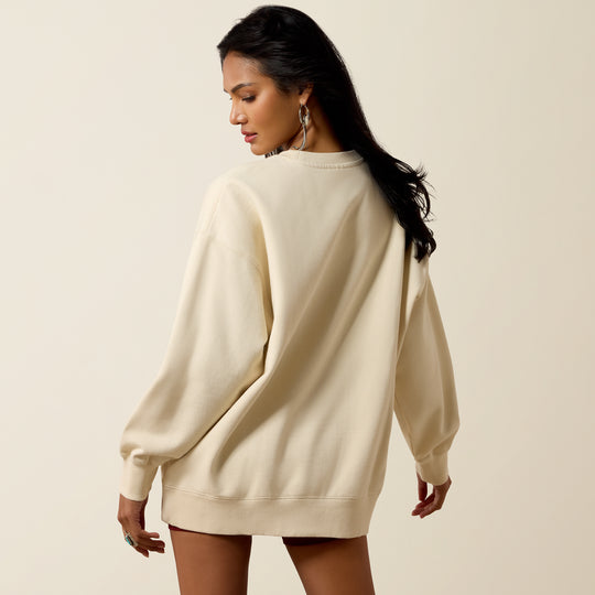 Ladies Ariat Oversize Sweatshirt - Parchment - 10080509