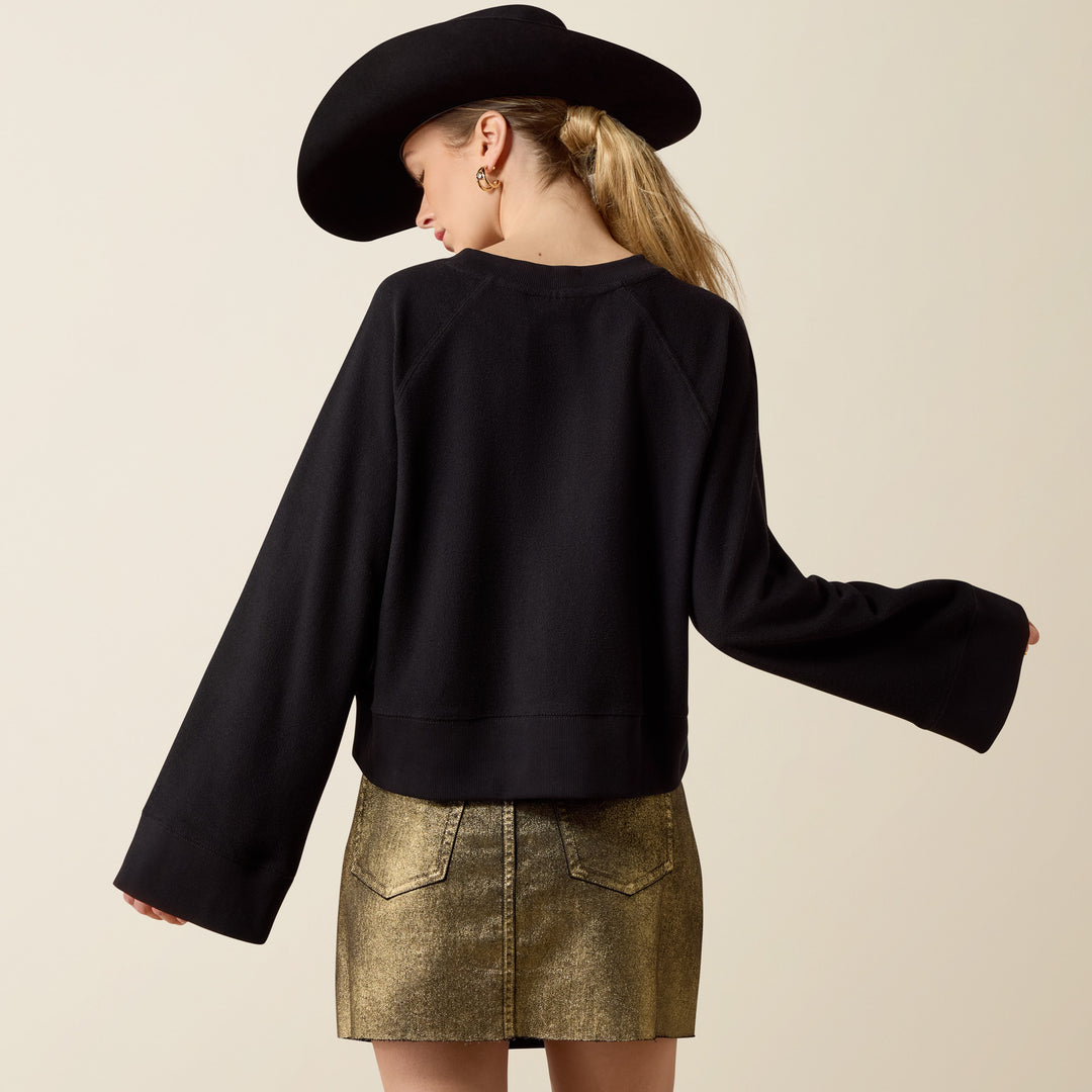 Ladies Ariat Steer Statement Sweatshirt - Black - 10080672