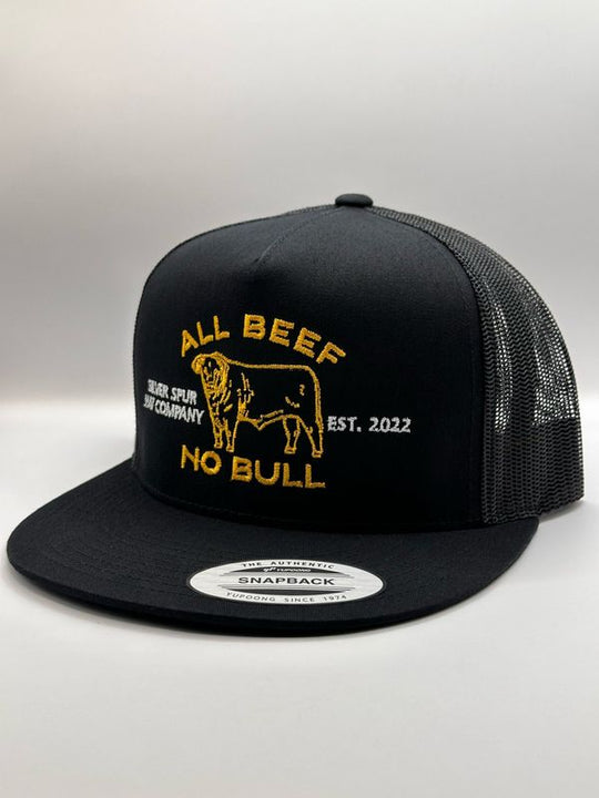 Silver Spur Hat Co. All Beef No Bull Black Snapback