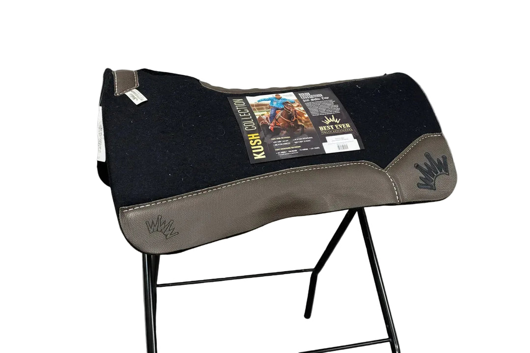 Best Ever Pads The Kush Wool Crown Embroidered Saddle Pad - Black - 32"x32" 1"