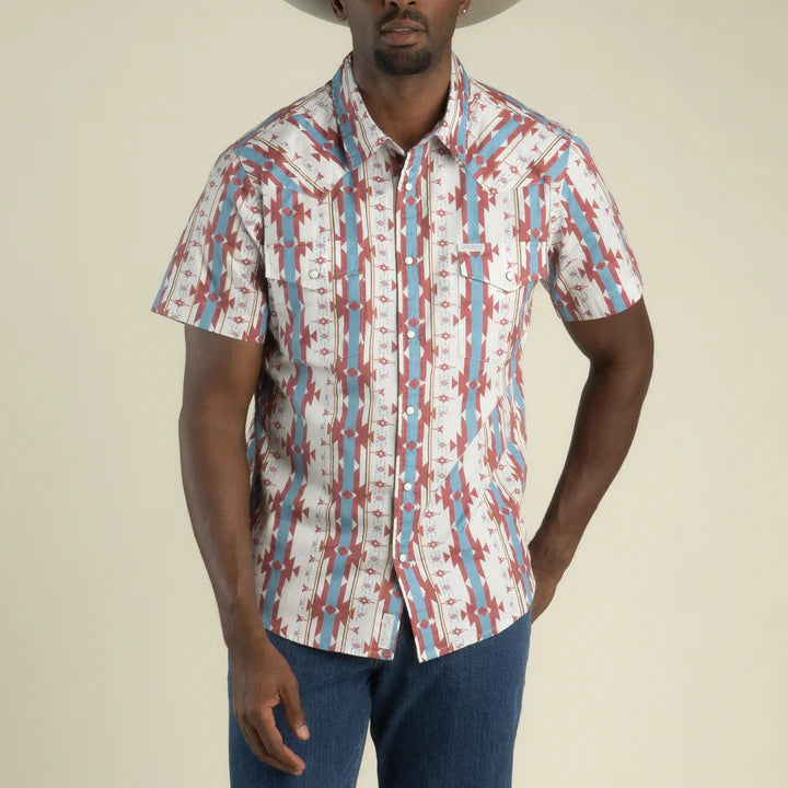 Sendero Provisions Co. The Wyatt Pearl Snap Short Sleeve Cienega Stripe Shirt