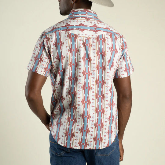 Sendero Provisions Co. The Wyatt Pearl Snap Short Sleeve Cienega Stripe Shirt