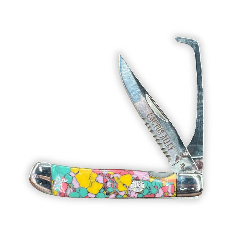 Cactus Alley Hat Co "Fiesta" Trapper Knife Hoofpick with Clip - CA20-57