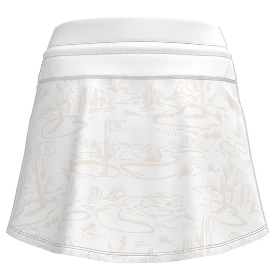 Ladies Hooey "Blondie" Golf Skort White/Cream Tan Desert Pattern - GS2602WHCR