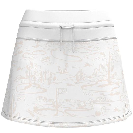 Ladies Hooey "Blondie" Golf Skort White/Cream Tan Desert Pattern - GS2602WHCR