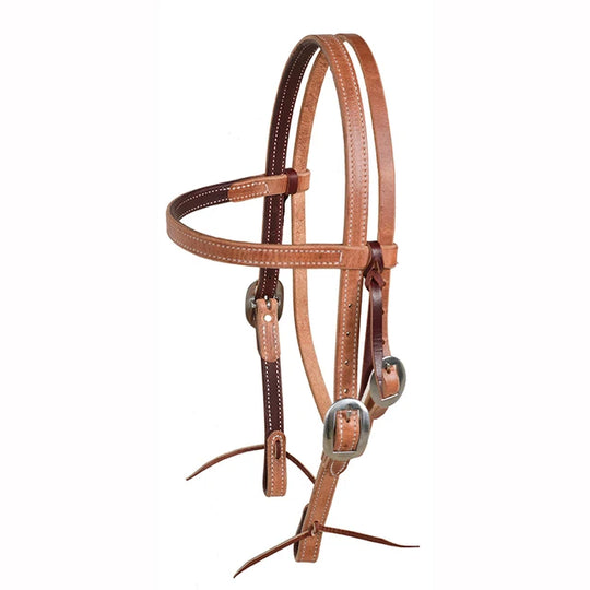 Berlin Leather 3/4" Doubled 'N Stitched Browband Headstall - H1005