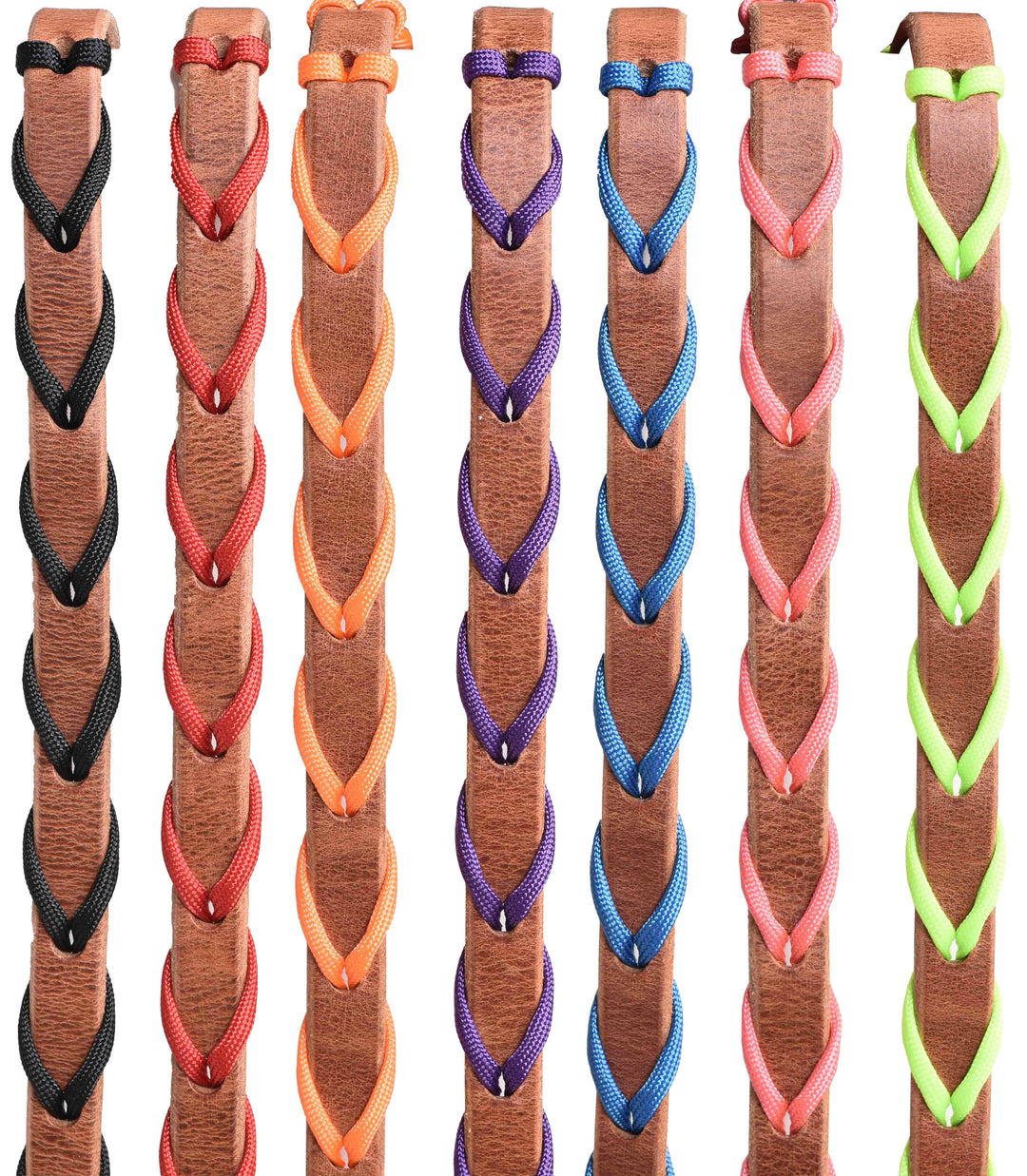 Berlin Leather 5/8"x 7'6" Paracord Laced Barrel Reins - Assorted Colors - H513