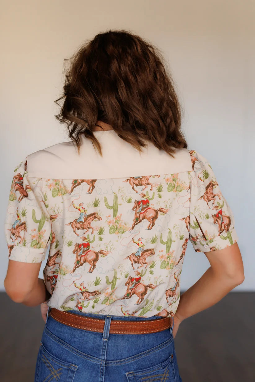 Ladies Howdy Hanny Cactus Cowgirl Shirt - HH3026