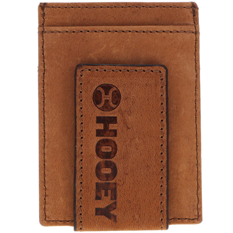 Hooey "Monterey" Money Clip Brown w/ Aztec Embossed Print - HMC021-TNBR