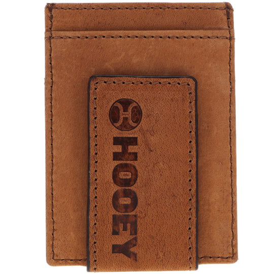 Hooey "Monterey" Money Clip Brown w/ Aztec Embossed Print - HMC021-TNBR