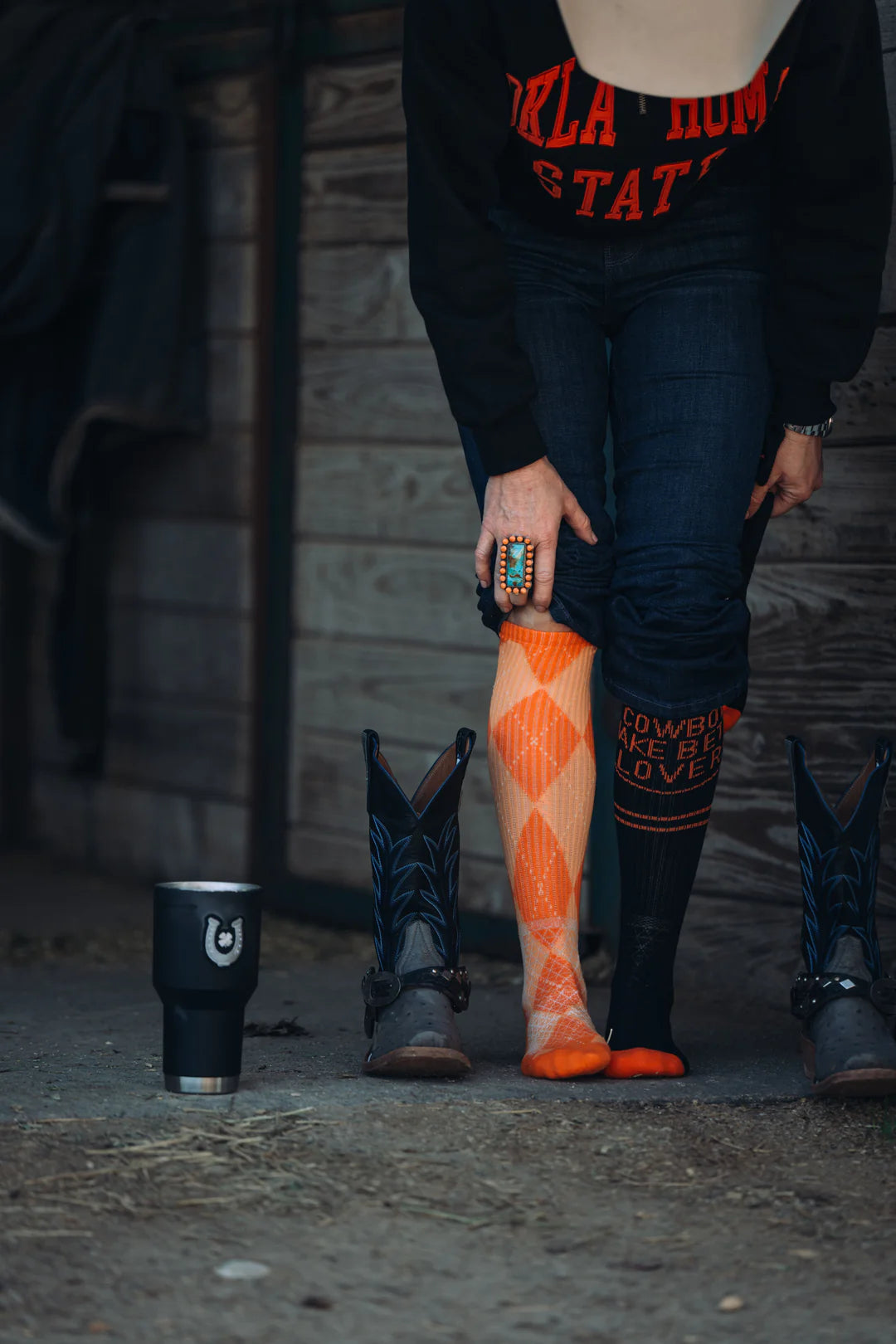 Lucky Chuck Orange Outlaw Performance Socks