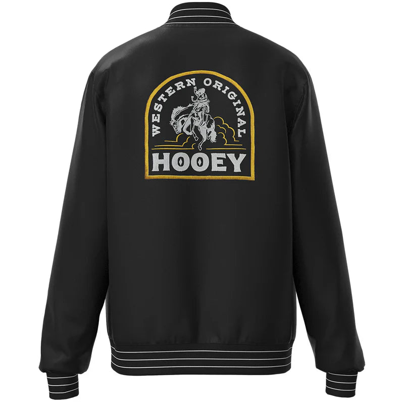 Hooey "Big Sky" Bomber Jacket Satin Black (Unisex) - HJ141BK - FINAL SALE