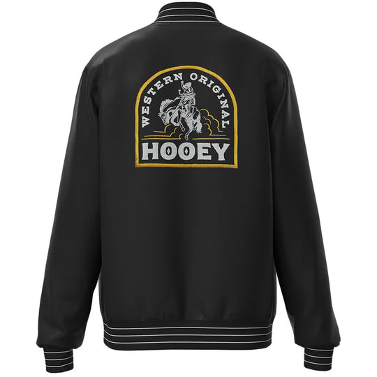 Hooey "Big Sky" Bomber Jacket Satin Black (Unisex) - HJ141BK - FINAL SALE