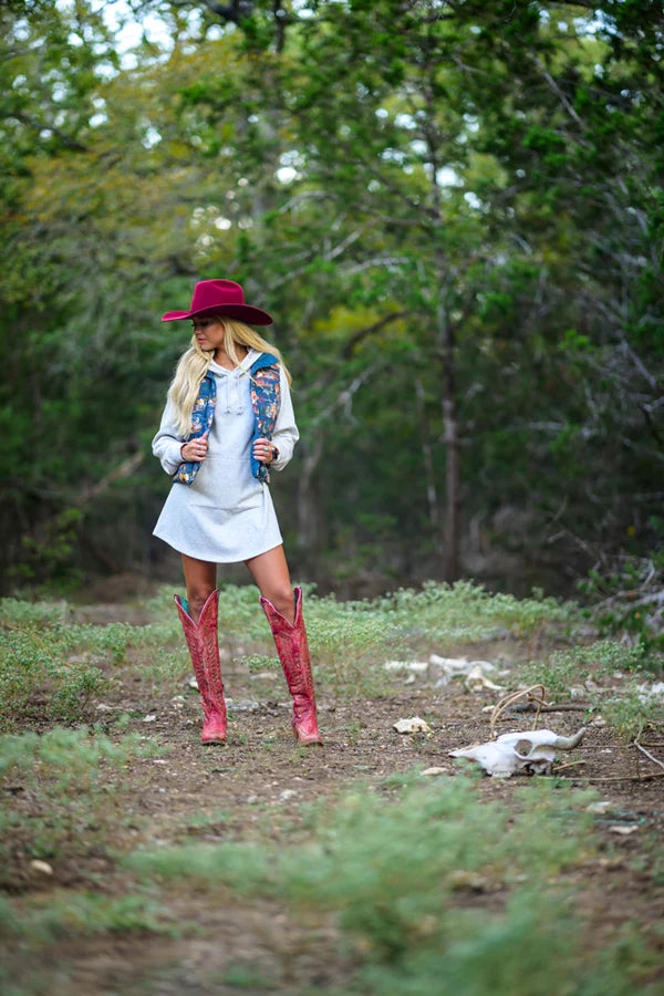 Ladies Hooey "Corpus Hoody" Grey Heathered Dress - HH1390GY