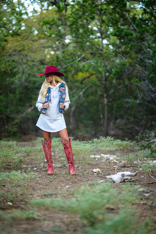 Ladies Hooey "Corpus Hoody" Grey Heathered Dress - HH1390GY