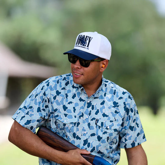 Hooey "Wild Ride" Hooey Hat White w/Navy Hooey Embroidered - 2569T-WHNV