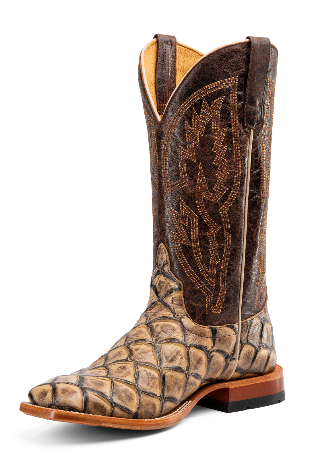 Men's Horse Power Orix Amazona Filet Fo Fish Print with 13" Cognac Brussels Tops - HP1893