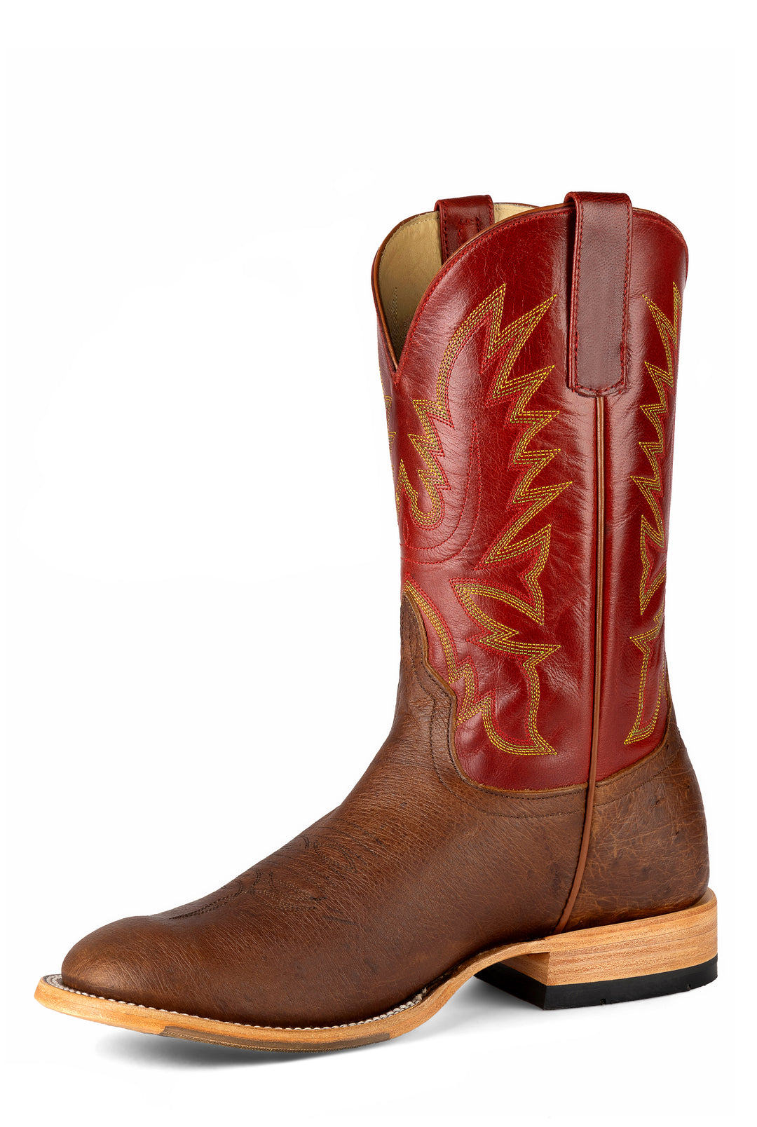 Men's Horse Power Top Hand Kango Tabac OPU Smooth Ostrich with 11" Weatherford Red Goat Tops - HP-6014