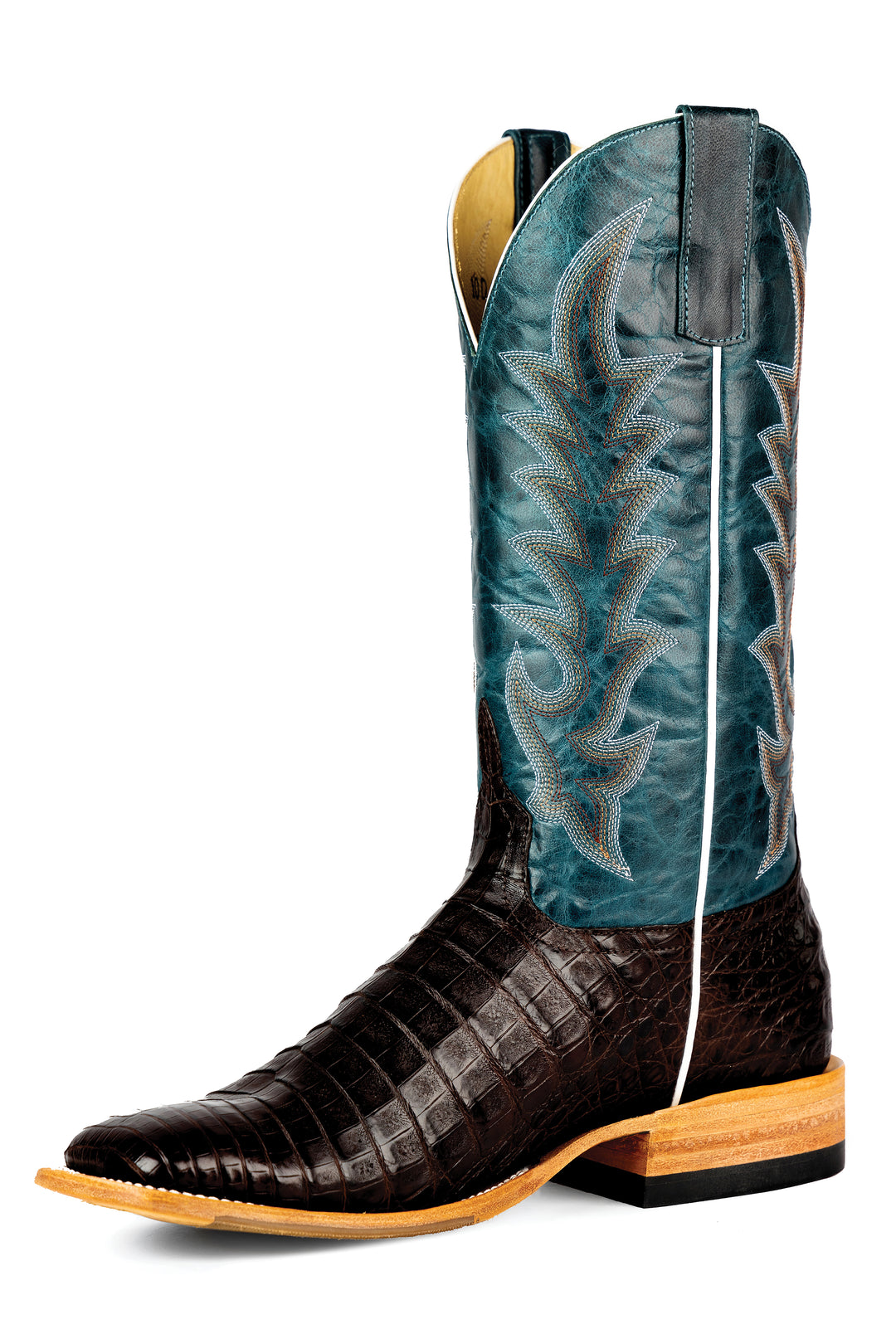 Men's Horse Power Chocolate Caiman Belly with 13" Navy Explosion Tops - HP-8065