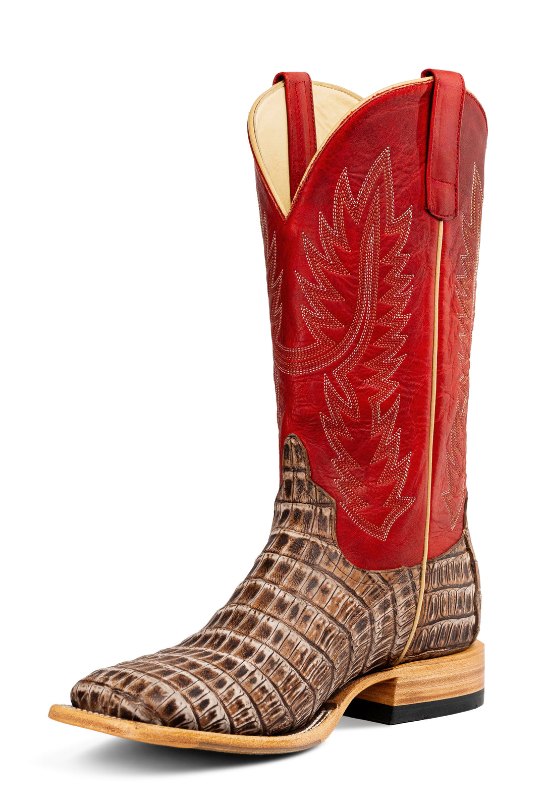 Men's Horse Power Cigar Sundance Caiman Tail with 13" Red Texas Tops - HP8087