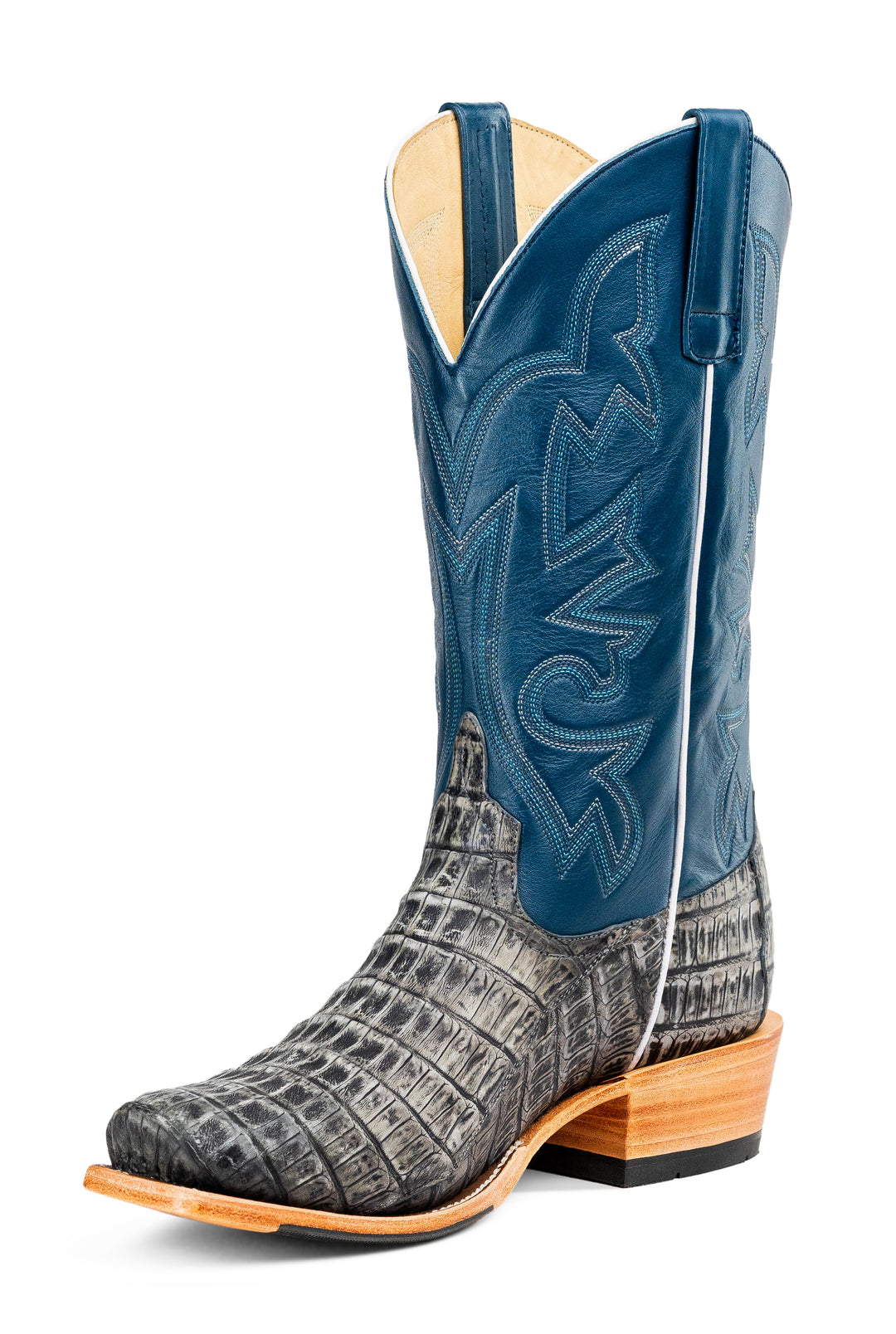Men's Horse Power Black Grey Caiman Tail with 13" Atlantic Pandora Tops - HP9548