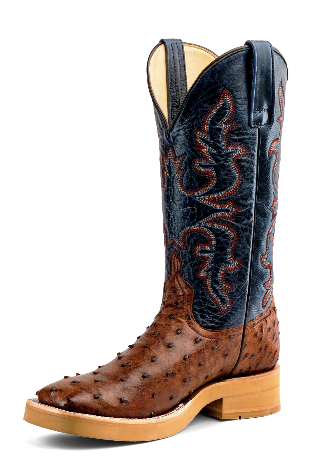 Men's Horse Power Kango Tobac Full Quill Ostrich with 13" Navy Rex Goat Tops - HPC500