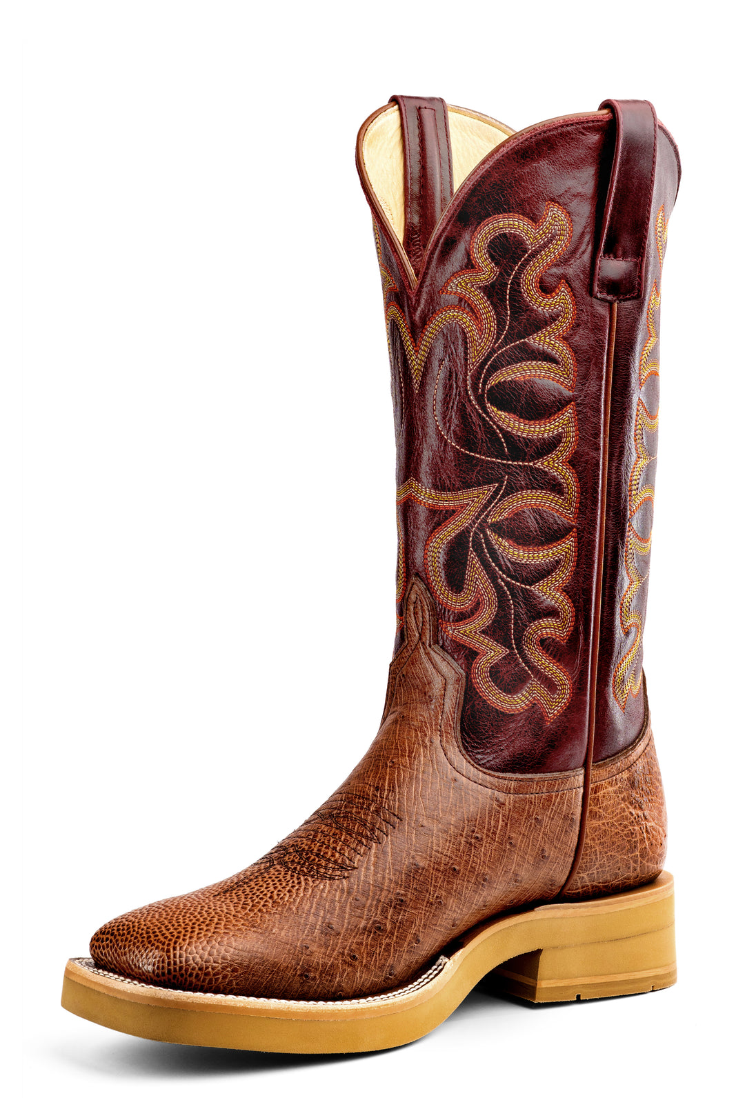 Men's Horse Power Kango Tobac Smooth Ostrich with 13" Wine Pull Up Tops - HPC505