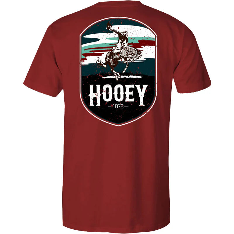Men's Hooey "CHEYENNE" SCARLET POCKET T-SHIRT - HT1688SC