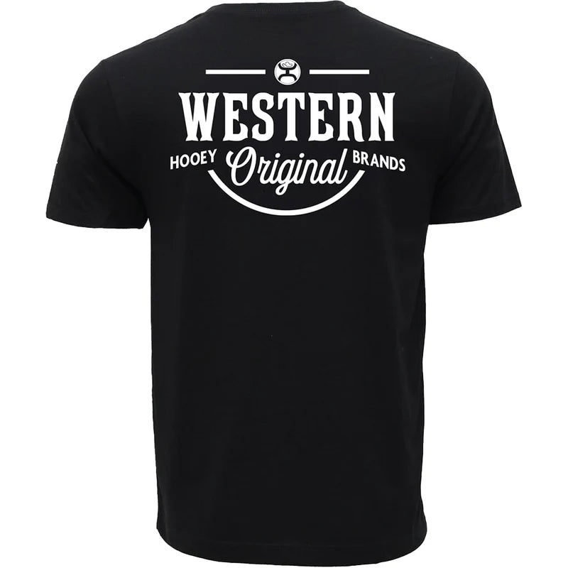 Hooey "Western OG" T-shirt Black w/White Logo - HT1711BK