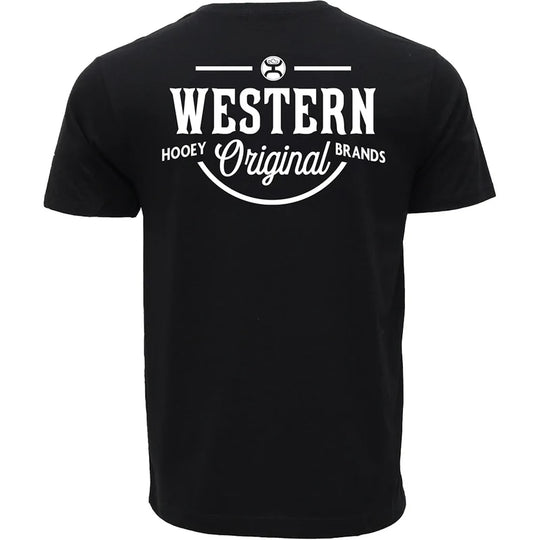 Hooey "Western OG" T-shirt Black w/White Logo - HT1711BK