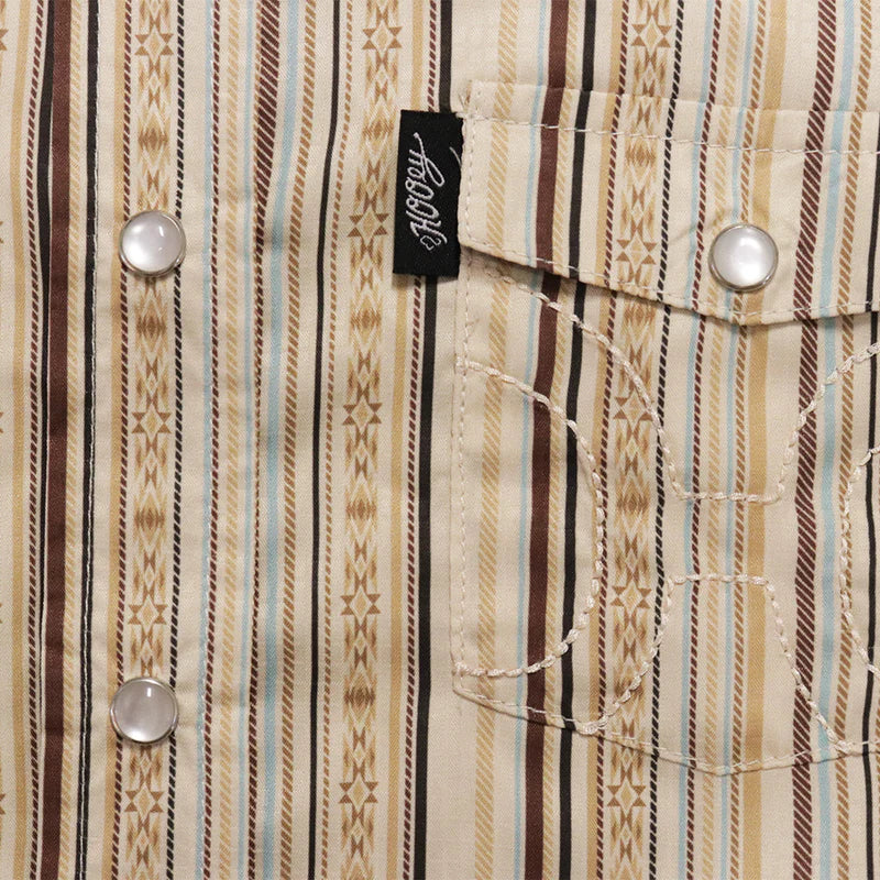 Hooey "Sol" Ladies Long Sleeve Pearl Snap Shirt Cream/Stripe - HT2617CRST