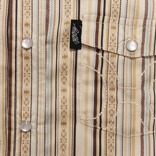 Hooey "Sol" Ladies Long Sleeve Pearl Snap Shirt Cream/Stripe - HT2617CRST