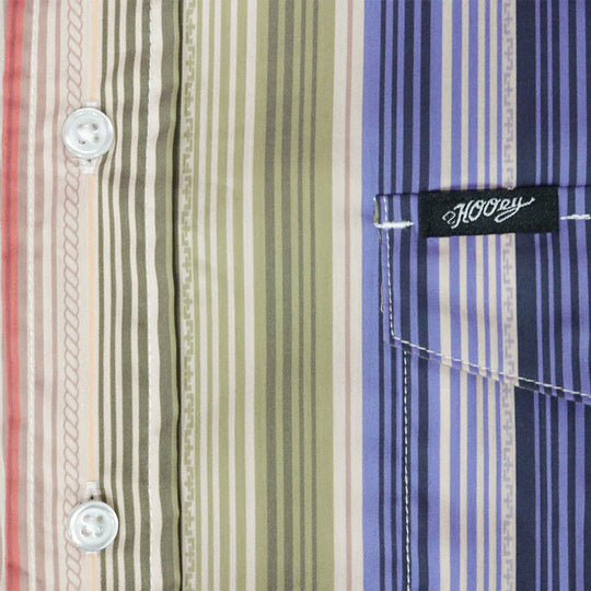 Men's Hooey "Maverick" Short Sleeve Button Up Shirt Tan Stripe Shirt - HT2624TNST