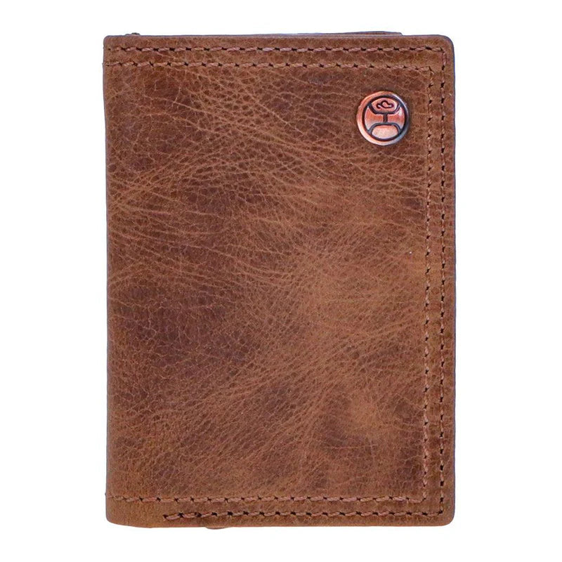 "Hooey Classic" Smooth Brown Trifold Wallet - HTF001-BR