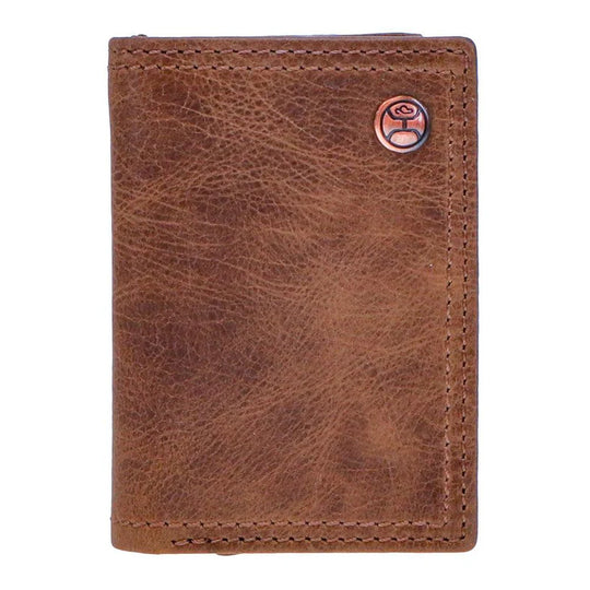 "Hooey Classic" Smooth Brown Trifold Wallet - HTF001-BR