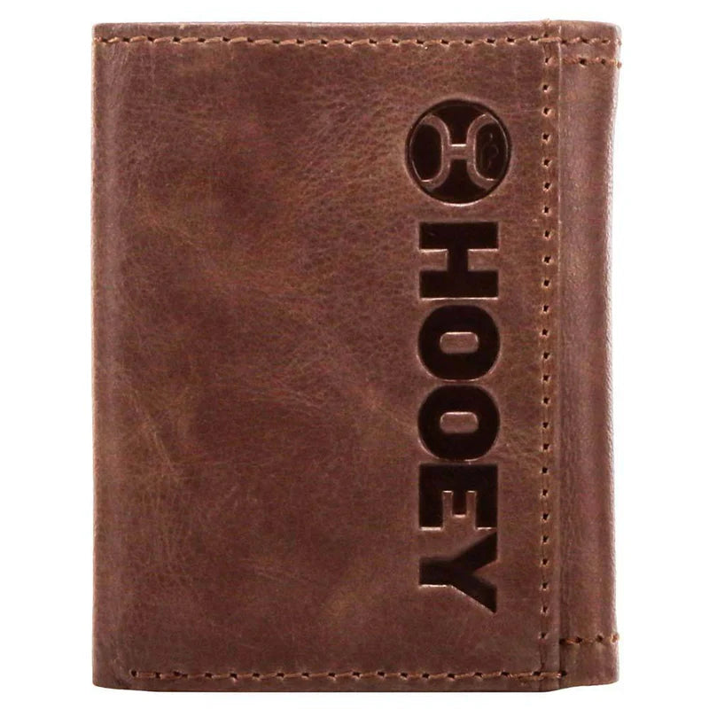 "Hooey Classic" Smooth Brown Trifold Wallet - HTF001-BR