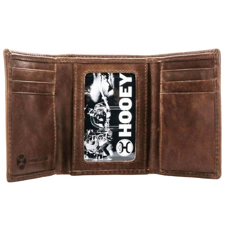 "Hooey Classic" Smooth Brown Trifold Wallet - HTF001-BR