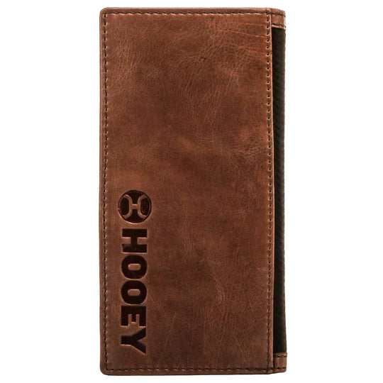 "Hooey Classic Roughout" Wallet Brown Leather Basket Weave Embossed - HW002-BR