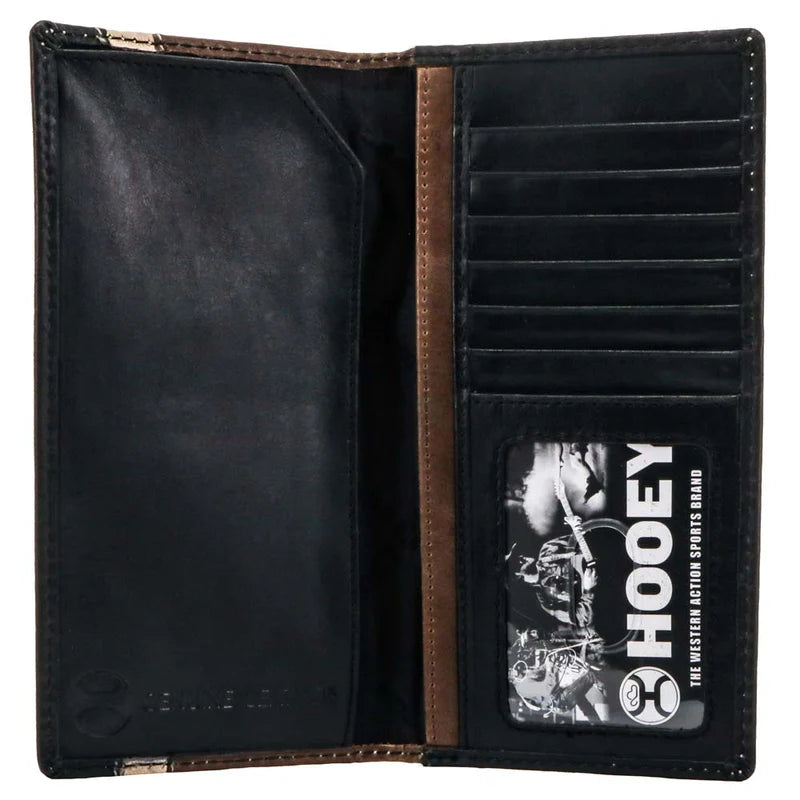 Hooey "Tonkawa" Rodeo Hooey Wallet Brown/Black w/ Ivory Aztec - HW006-BRBK