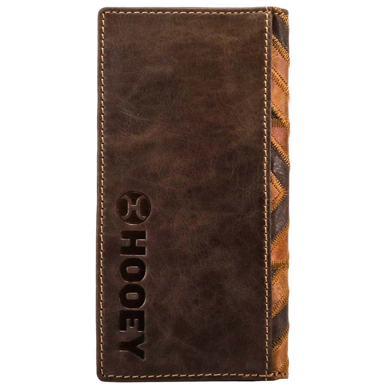 Hooey "Montezuma" Rodeo Wallet Brown/Turquoise & Patchwork - HW007-BRTQ