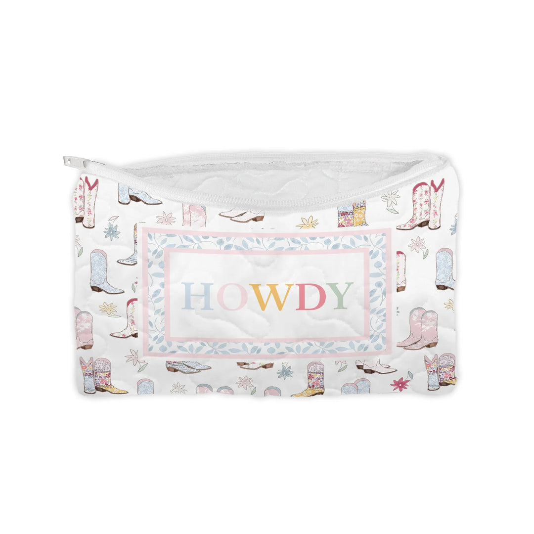 "Howdy" Patchwork Quilted Makeup Bag