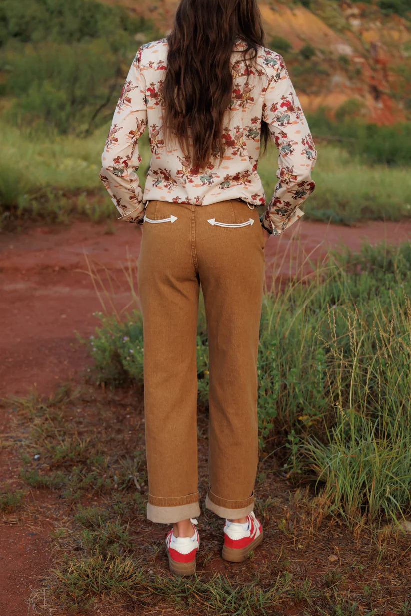 Ladies Howdy Hanny Tan Smiley Jeans - HH8800