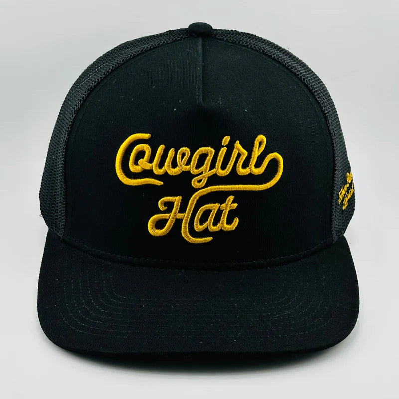 Cowboy Revolution "Cowgirl Hat" Black 5 Panel Trucker Hat