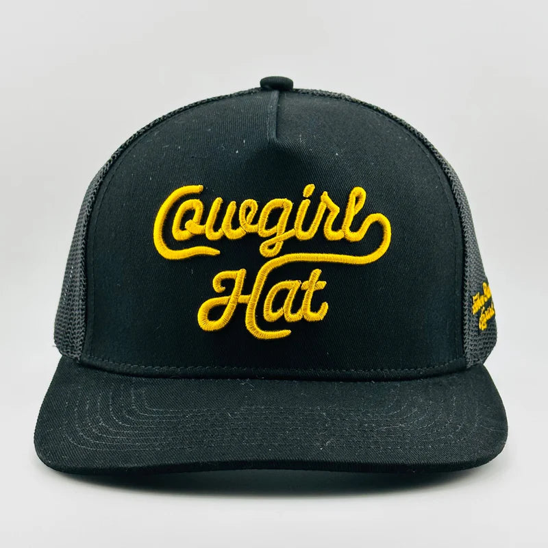 Cowboy Revolution "Cowgirl Hat" Black 5 Panel Trucker Hat