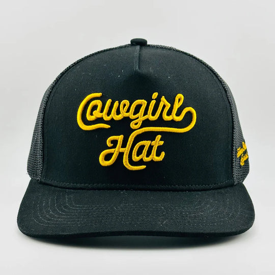 Cowboy Revolution "Cowgirl Hat" Black 5 Panel Trucker Hat