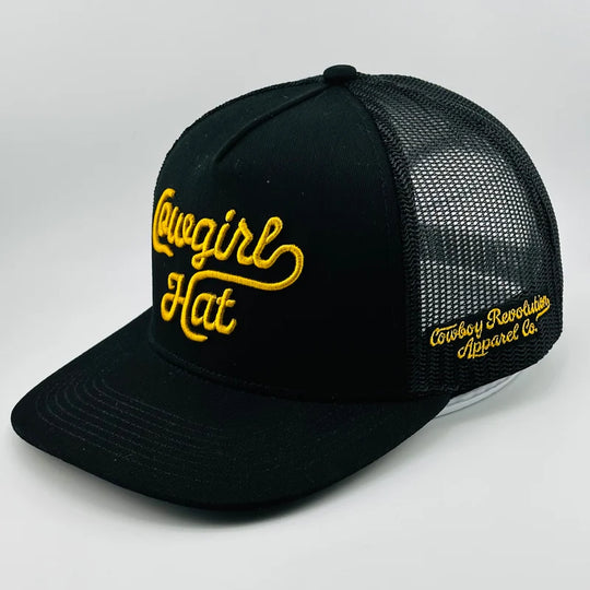 Cowboy Revolution "Cowgirl Hat" Black 5 Panel Trucker Hat