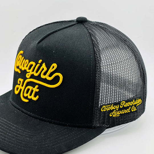 Cowboy Revolution "Cowgirl Hat" Black 5 Panel Trucker Hat