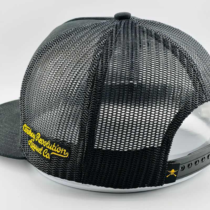 Cowboy Revolution "Cowgirl Hat" Black 5 Panel Trucker Hat